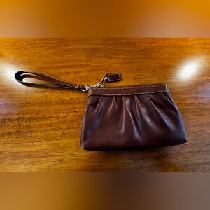 Coach wristlet brown leather